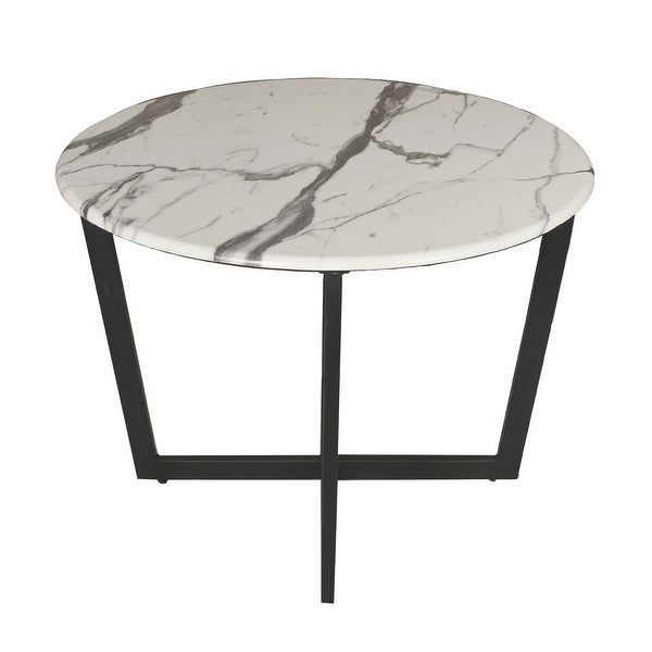 White and Black Cross Legs Table