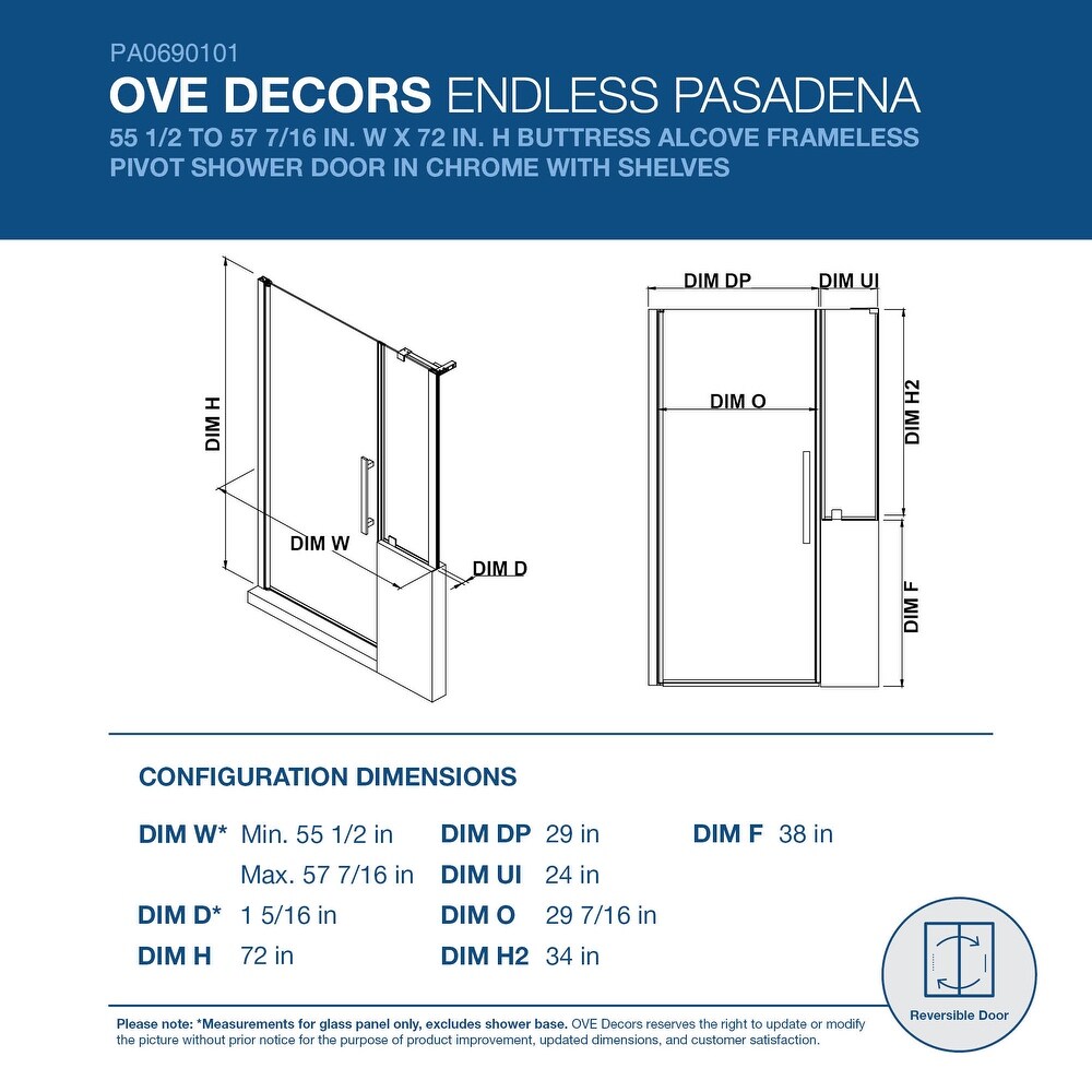 Endless Pasadena Buttress 55 1/2 to 57 7/16\