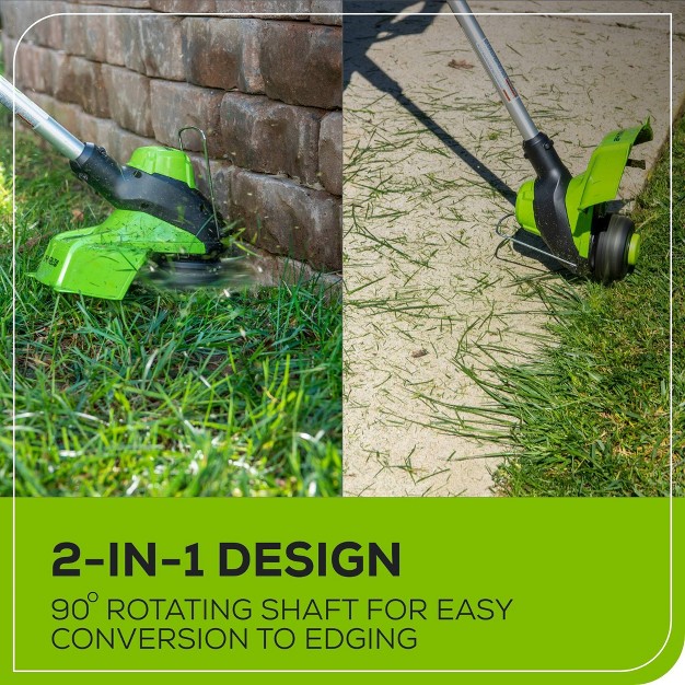 24v Cordless Brushless String Trimmer Edger With 4 0ah Battery amp Charger