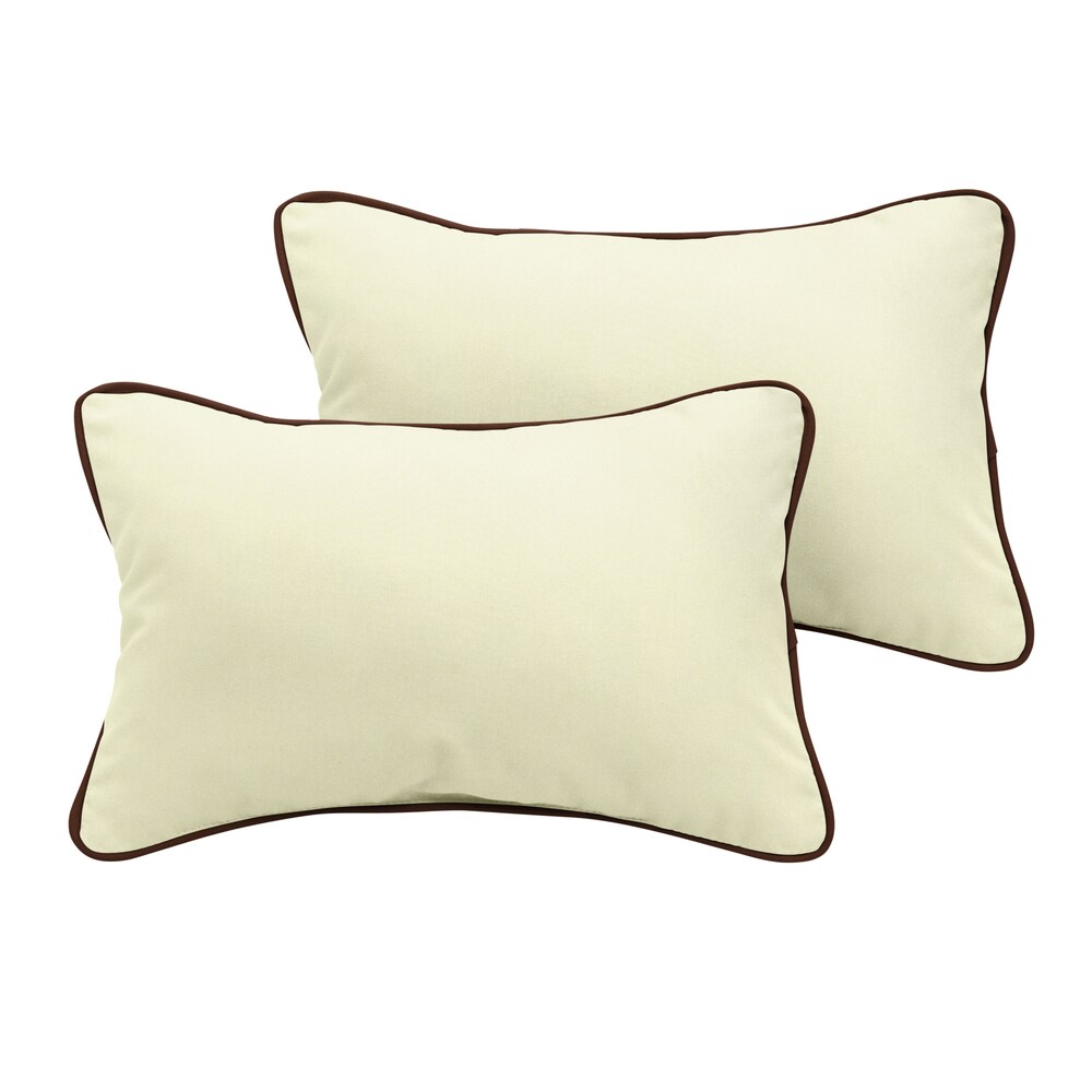 Sunbrella Canvas Natural/ Canvas Bay Brown Indoor/ Outdoor Pillow Set