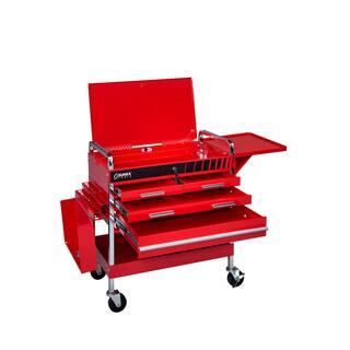 SUNEX TOOLS Deluxe 22 in. 4-Drawer Flip Top Utility Cart in Red 8013ADELUXE