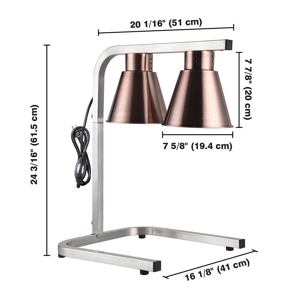 Yescom Heat Lamp Food Warmer 500W 2 Bulbs