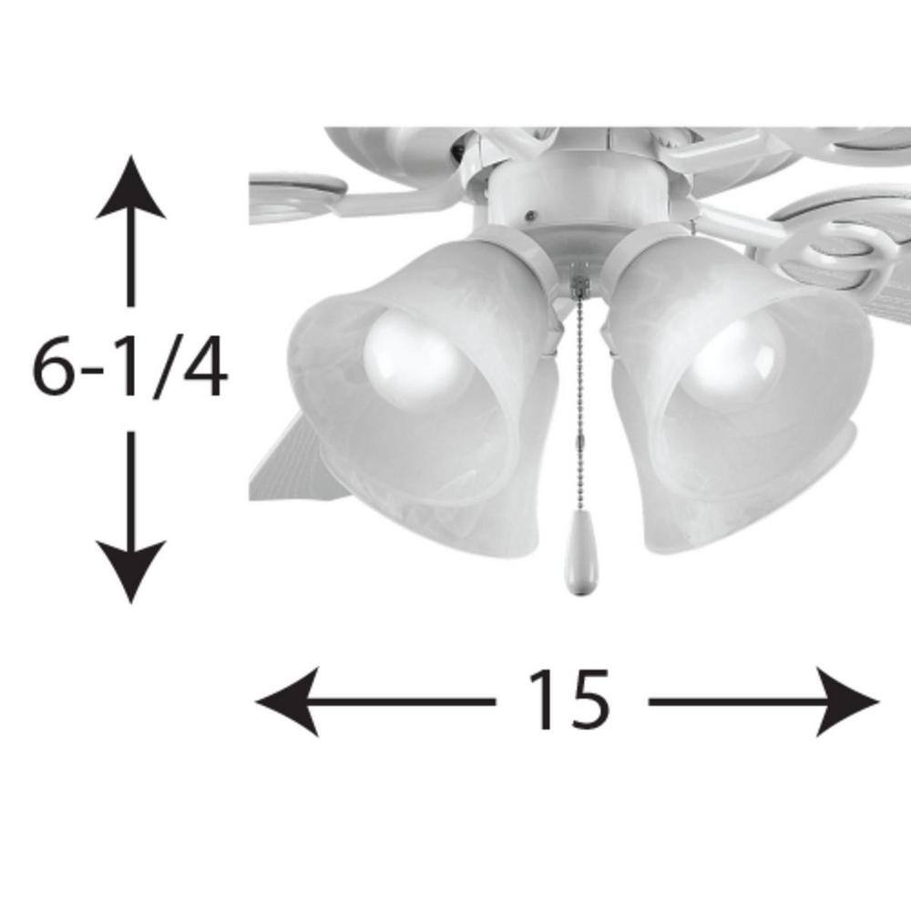 Progress Lighting Fan Light Kits Collection 4-Light White Ceiling Fan Light Kit P2610-30WB