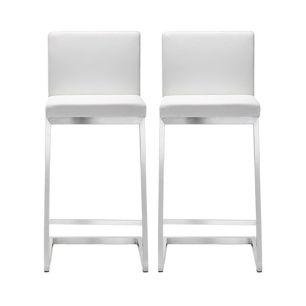 Parma Stainless Steel Eco-leather Counter Stool (Set of 2)