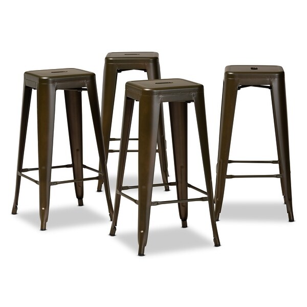 Horton Modern and Industrial Styled Stackable Metal Bar Stool Set(4pc)