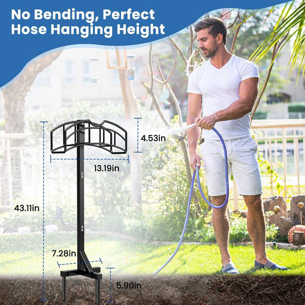 Cubilan Garden Hose Holder Detachable Water Hose Holders Heavy-Duty Metal Hose Stand Hose Hanger Garden Hose Storage Rack B0BRY5G17D