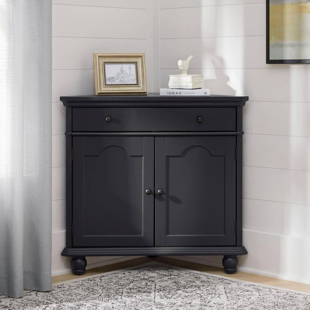 StyleWell Dowden Charcoal Black Corner Cabinet JS-3704-B