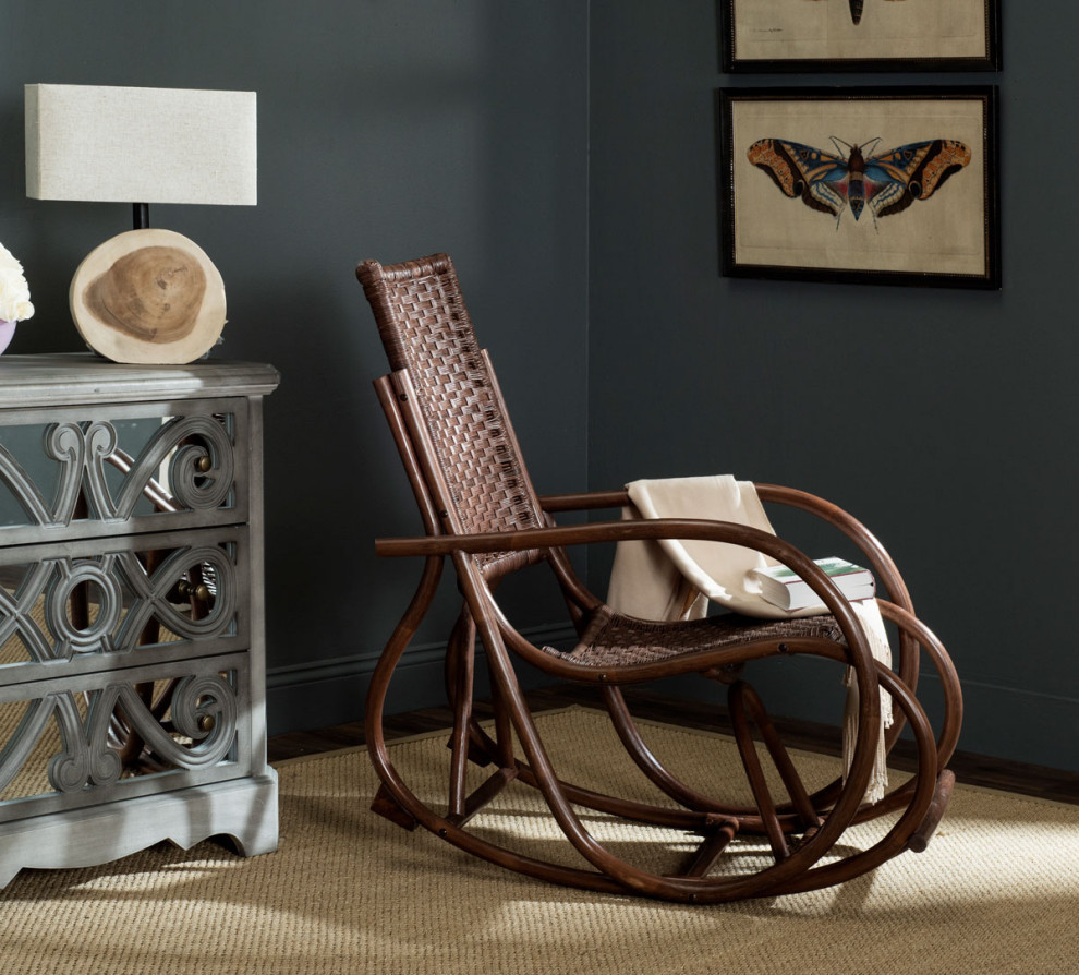 Layla Rocking Chair  Brown   Tropical   Rocking Chairs   by Rustic Home Furniture Deco  Houzz