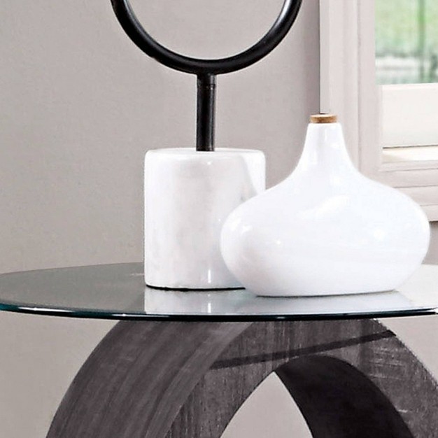 Olympiad Glass Top End Table Mibasics