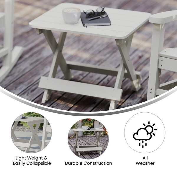 Commercial Grade AllWeather Portable Folding Adirondack Side Table