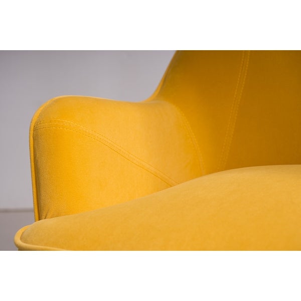 Modern Soft Velvet Material Yellow Ergonomics Accent Chair Living Room Chair Bedroom Chair Home Chair， Yellow