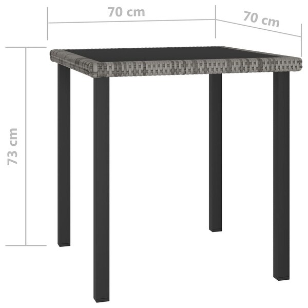 vidaXL Patio Dining Table Gray 27.6x27.6