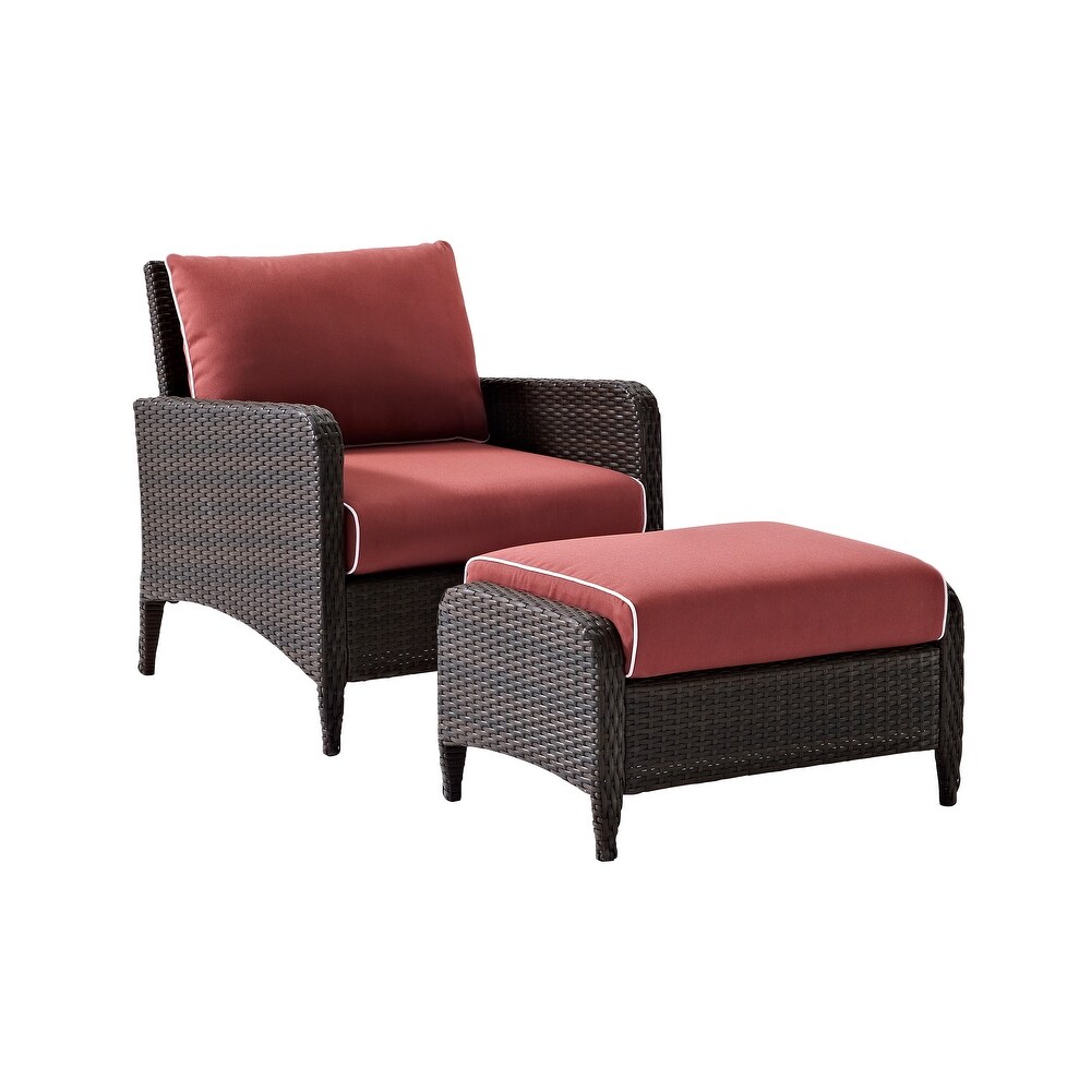 Kiawah 2Pc Outdoor Wicker Chair Set   55\