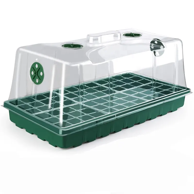 OEM/ODM Plastic Seed Plant Growing Trays 6/12/24 Cells Nursery Seedling Tray With Humidity Domes