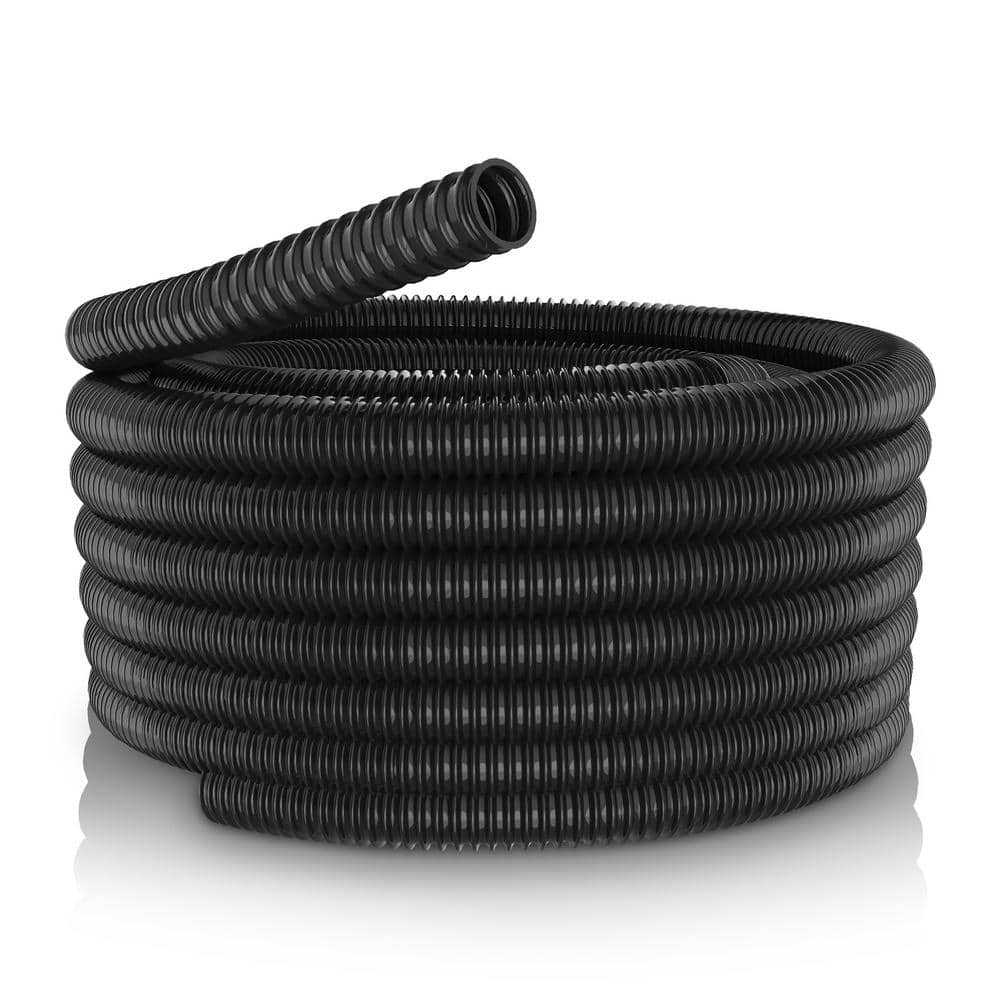 Alpine Corporation 1-1/2 in. I.D. x 100 ft. Multi-Use Pond Black Kink Free, Corrugated, Non-Kink Flexible PVC Tubing KFH112