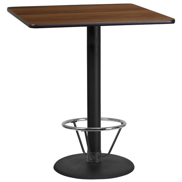 36'' Square Laminate Table Top with 24'' Round Bar Height Table Base