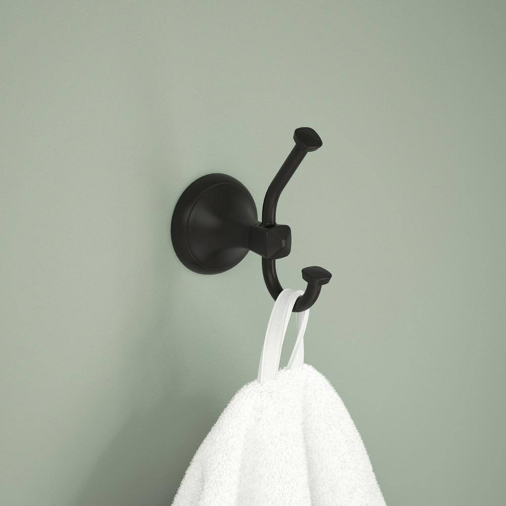 Delta Esato Double Towel J-Hook in Matte Black ESA35-MB