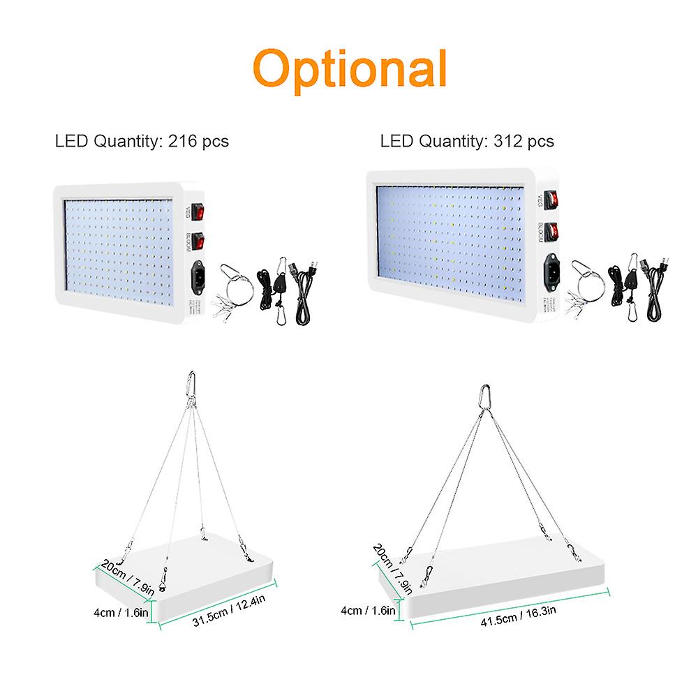 312 Leds and Uk Plug 2000w Led Grow Light For Indoor Plants 312 Leds Full Spectrum Veg And Bloom Dual Switch Ip65 Waterproof Hanging Plant Growing Lamps