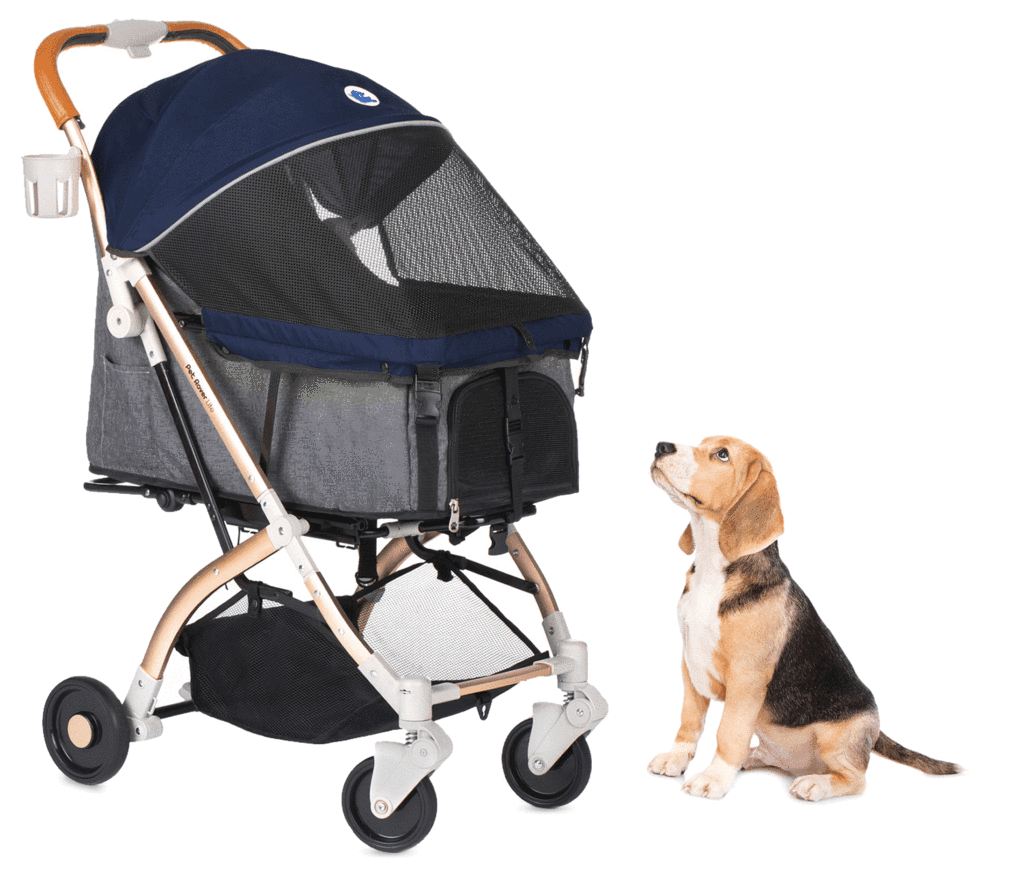 HPZ Pet Rover Lite Travel Dog， Cat and Pet Stroller， Navy Blue