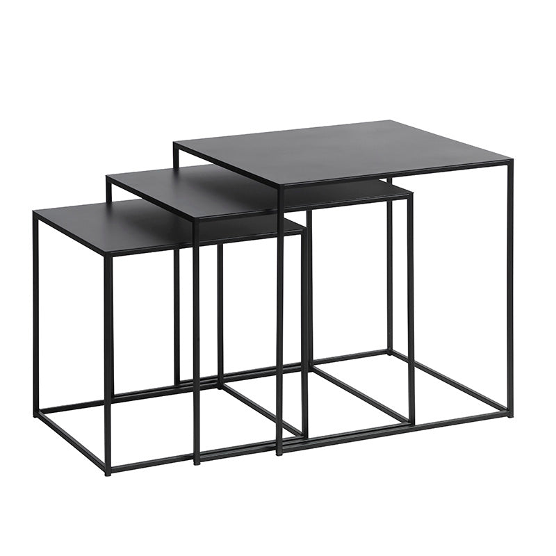 PEBBLE Nest of 3 Tables 50x50cm - Black