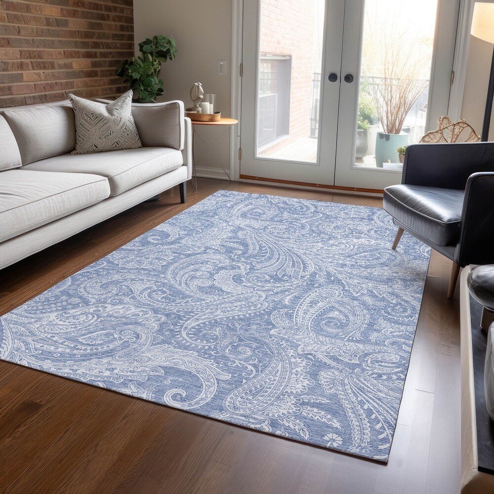 Machine Washable Indoor/ Outdoor Chantille Traditional Paisley Rug