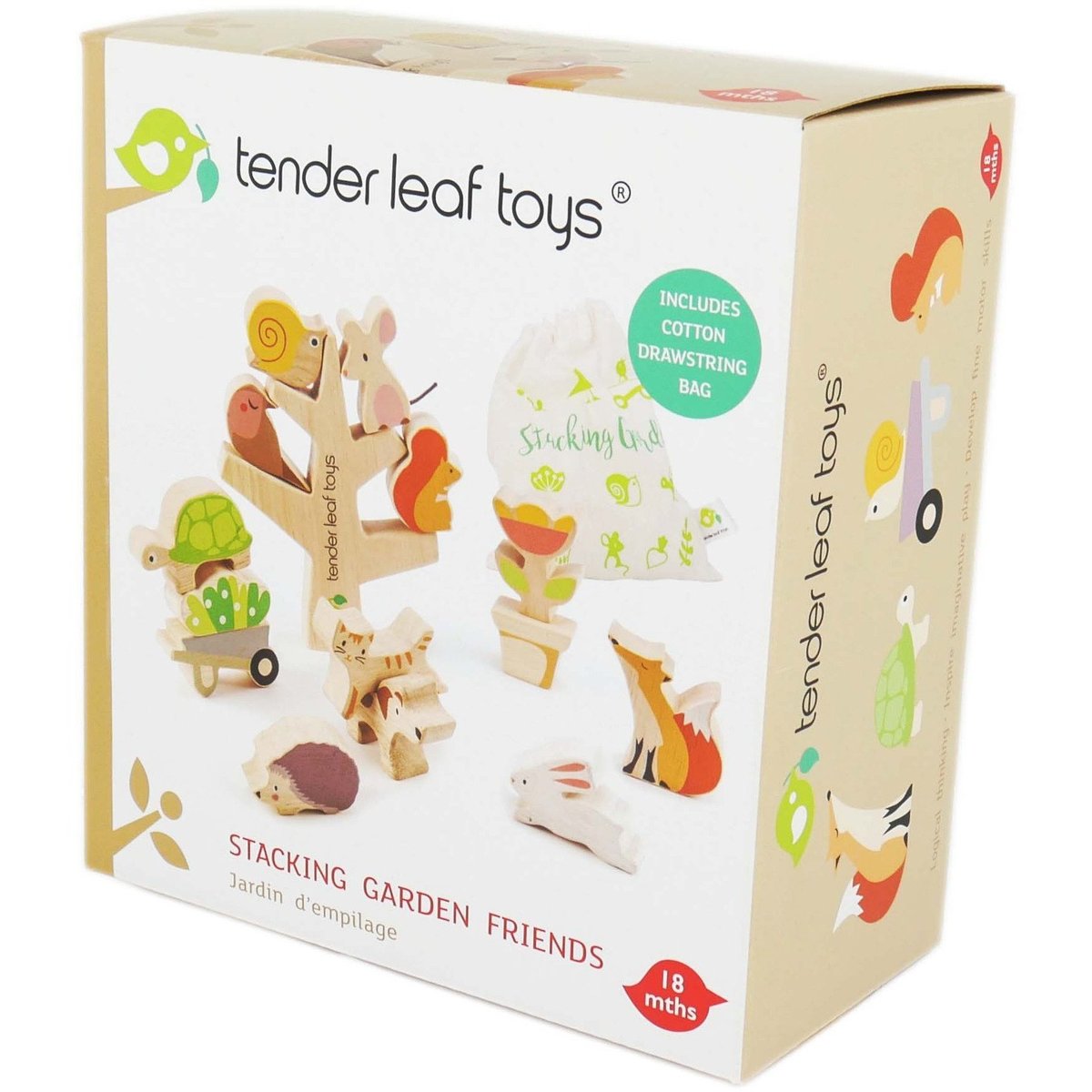 Stacking Garden Friends Wooden Toy by Tender Leaf Toys