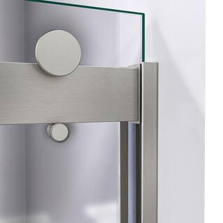 DreamLine Sapphire 56 in. to 60 in. W x 60 in. H Semi-Frameless Bypass Tub Door in Brushed Nickel SHDR-6360602-04