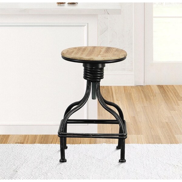 Metal Frame Swivel Counter Bar Stool With Round Seat