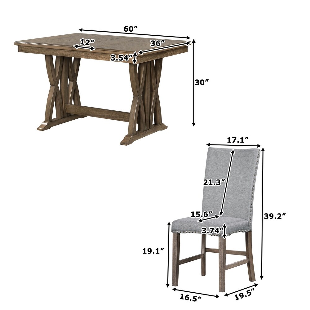 7 Piece Dining Table Set  Extendable Table with 12\