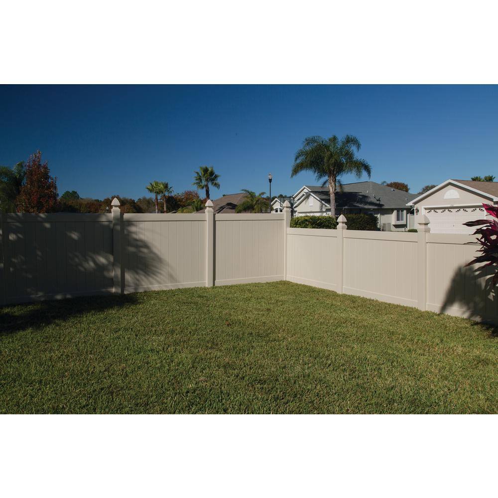 Barrette Outdoor Living Bryce 6 ft. H x 8 ft. W Sand Vinyl Un-Assembled Fence Panel 73014728