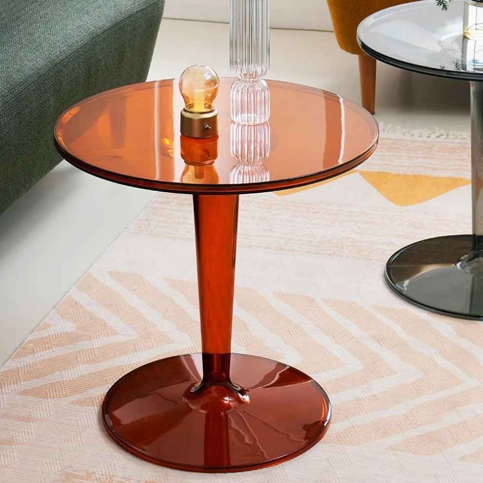 Acrylic End Table Amber Modern Accent Table Clear Round Side Table   Contemporary   Side Tables And End Tables   by Homary International Limited  Houzz