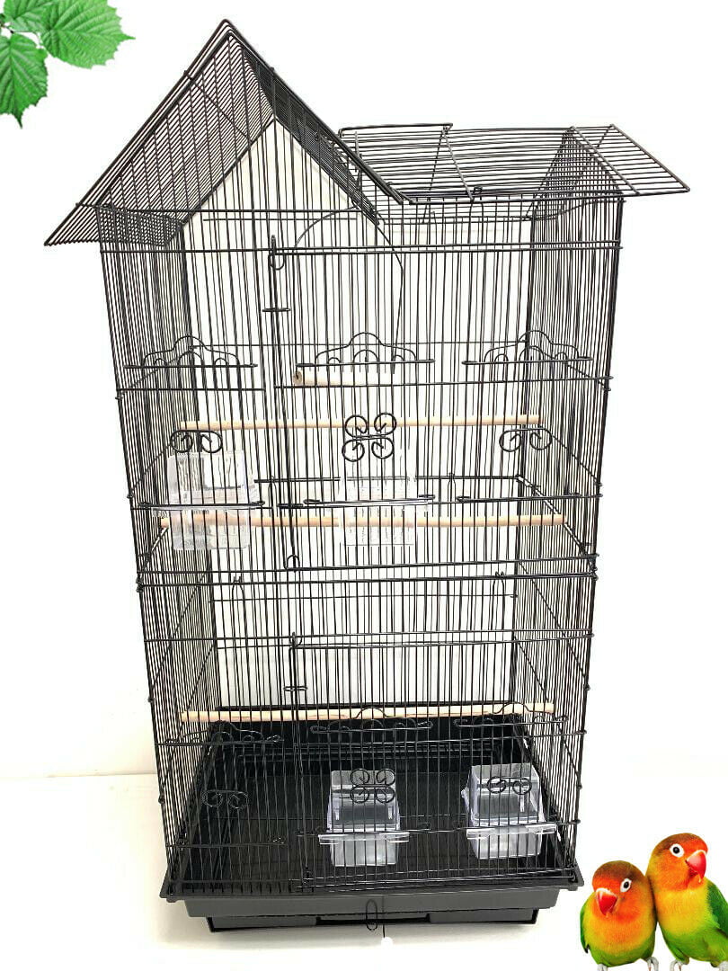 Large Pagoda House Style Bird Flight Rolling Stand Cage with Breeding Nest Doors For Aviaries Budgies Canaries Parakeets Cockatiels Lovebirds Finches