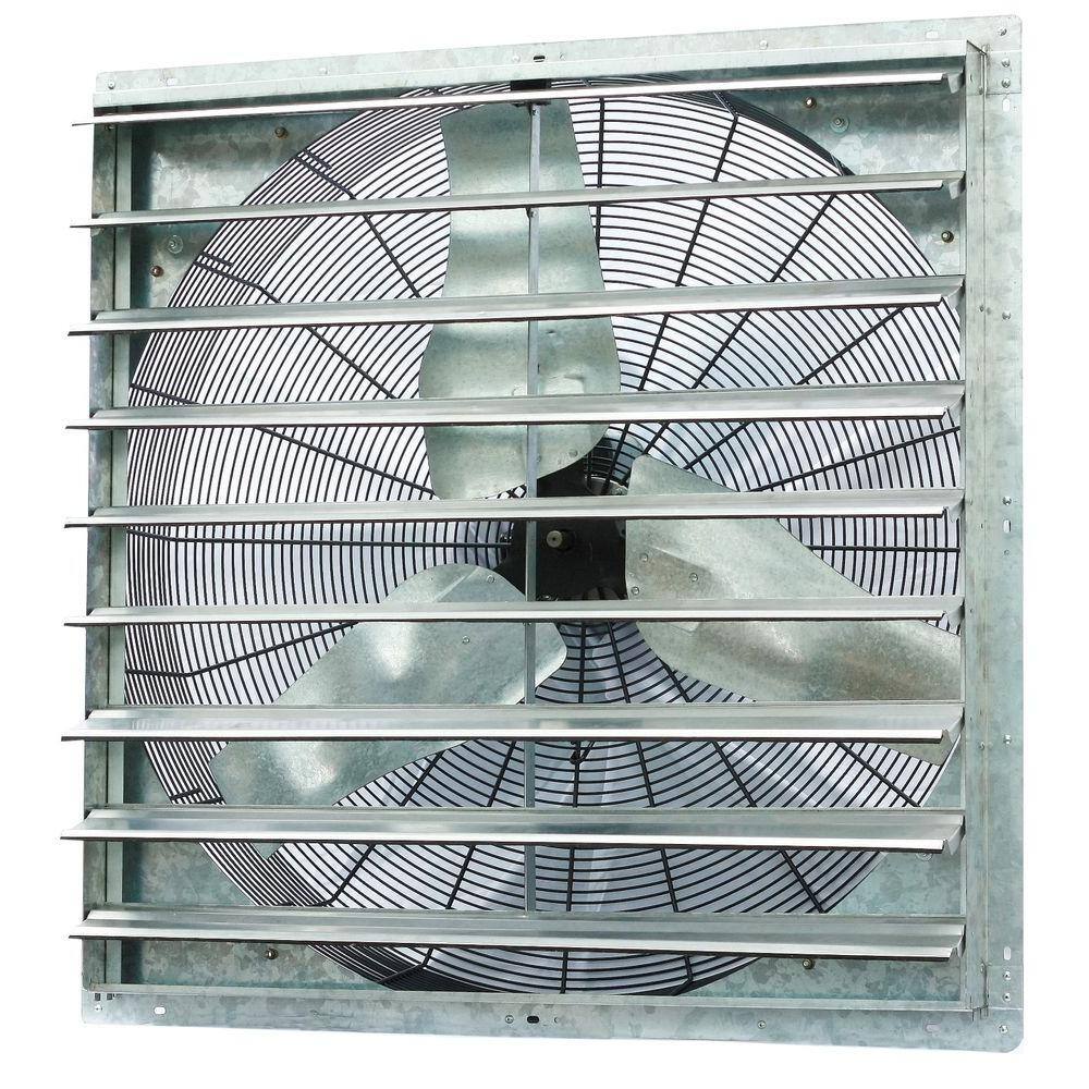 iLIVING 6128 CFM Silver Electric Powered Gable Mount Shutter FanVent ILG8SF36S