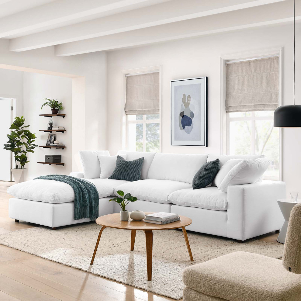 Commix Down Filled Overstuffed 4 Piece Sectional Sofa Set   Traditional   Sectional Sofas   by Modway  Houzz