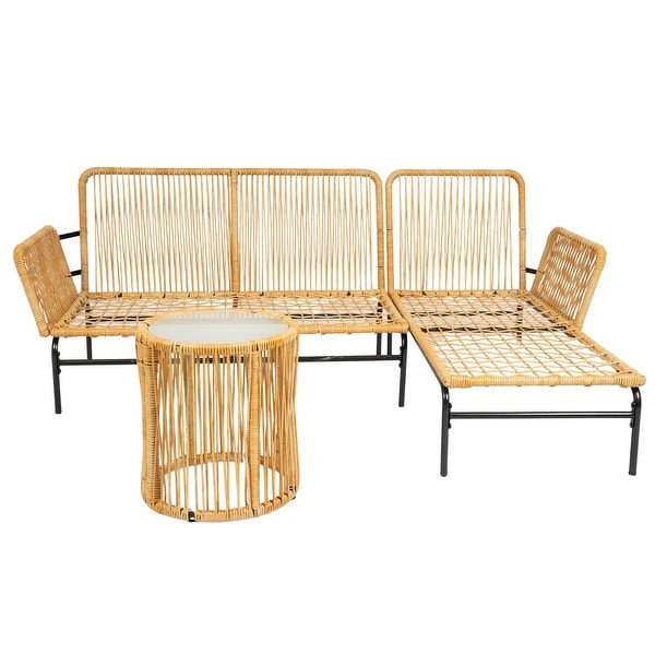 3 Pieces Outdoor Patio Wicker Furniture Sets