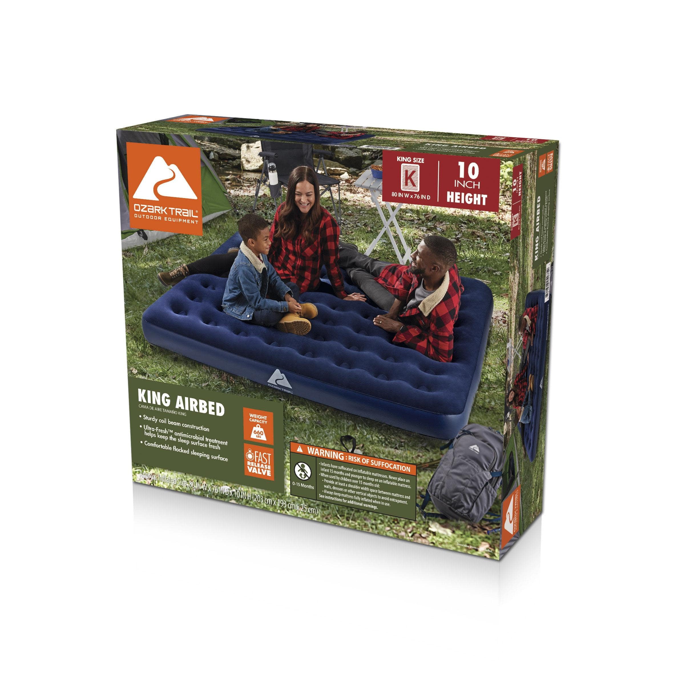 Ozark Trail 10 in Air Mattress King with Antimicrobial Coating