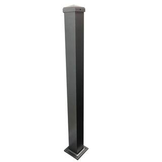 EZ Handrail 3 in. x 3 in. x 44 in. Silver Vein Aluminum Post with Welded Base EZPCSV-W