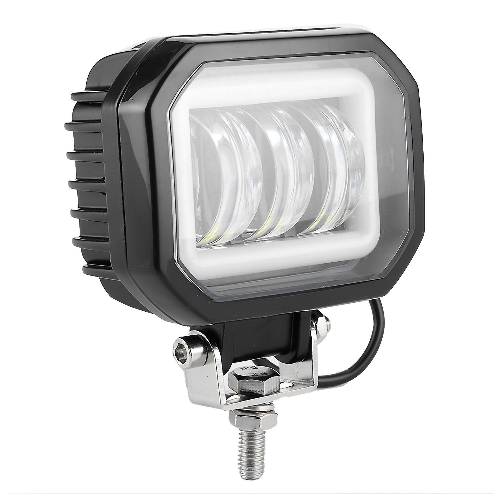 Led Work Light 3.5in 6000k 30w Waterproof Square Angel Eyes Lamp For Car Atv Boat Offroad Vehicle(cool White Light )