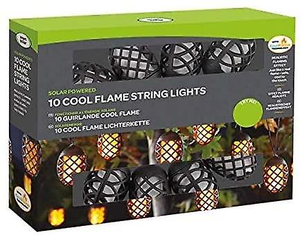 Smart Garden Solar Power Cool Flame String Lights Black (10 Bulbs)