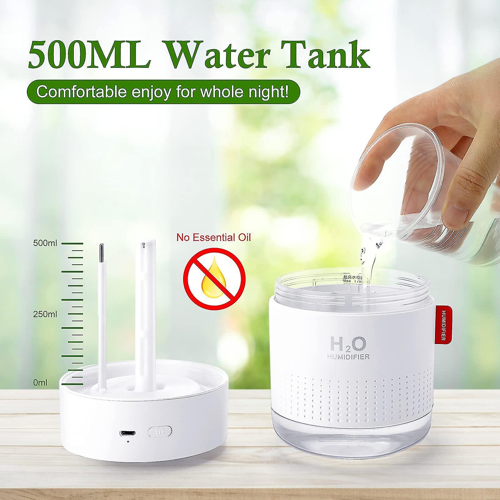 500ml Humidifier For Bedroom With Night Light For Home And Plants For Baby With 10~16 Working Hours Waterless Auto-off