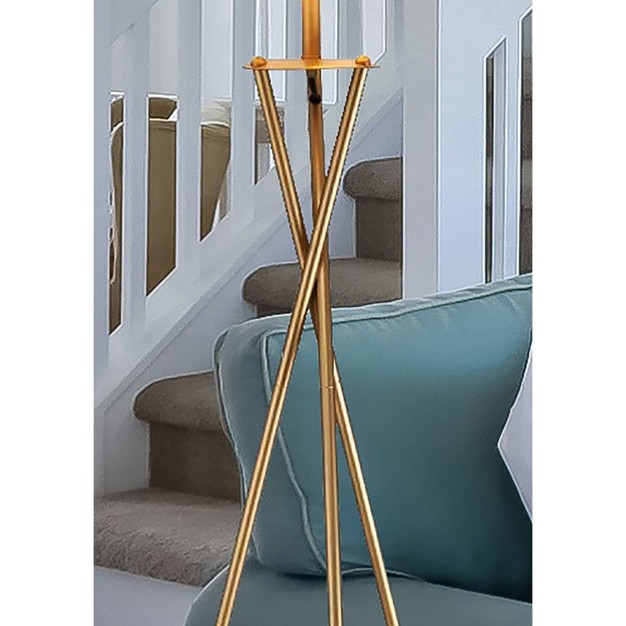 Traditional Metal Floor Lamp With Tripod Base Gold Ore International