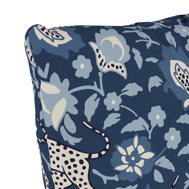 Skyline Furniture Square Outdoor Throw Pillow Leopard Blue