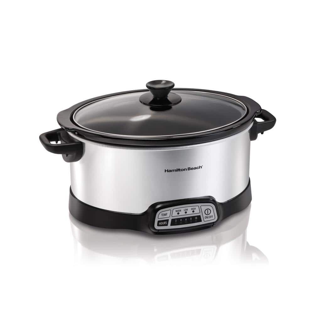 Hamilton Beach 7 Qt. Programmable Stainless Steel Slow Cooker with Built-In Timer and Temperature Settings 33473