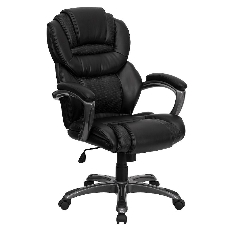 Emma and Oliver High Back Brown LeatherSoft Executive Swivel Ergonomic Office Chair with Arms