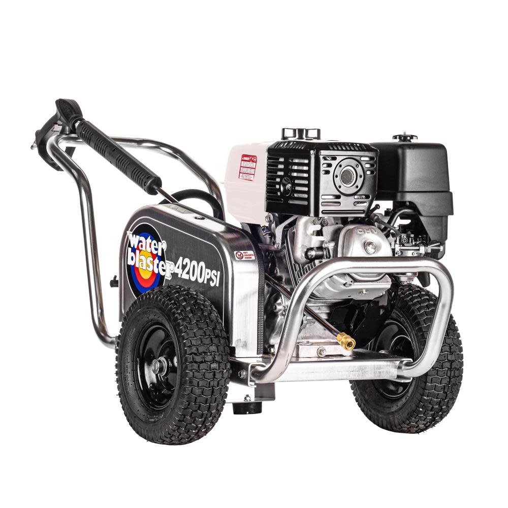 Aluminum Water Blaster 4200 PSI at 4.0 GPM HONDA GX390 with CAT Triplex Plunger Pump Cold Water Professional Belt Drive Gas Pressure Washer (49-State) ;