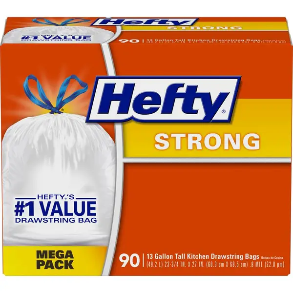 Hefty 90-Count 13 Gallon Strong Tall Kitchen Trash Bags