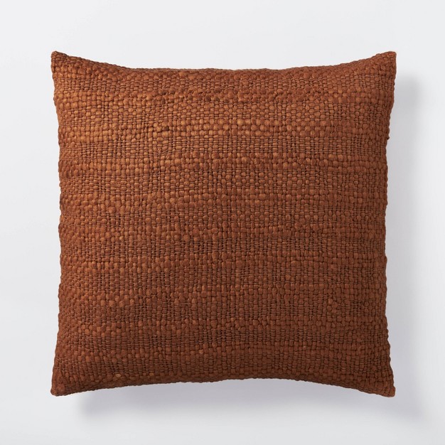 Oversized Woven Acrylic Square Throw Pillow Rust Designed With Studio Mcgee