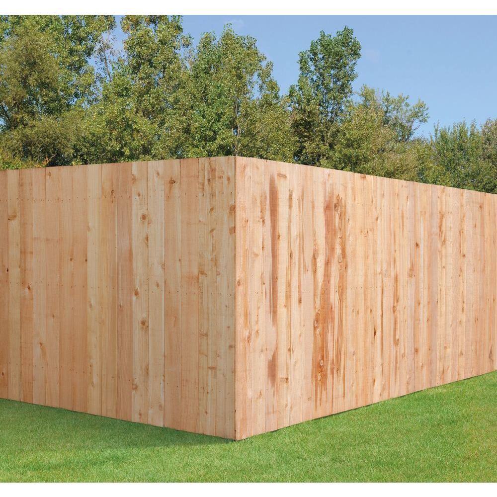 Installed Western Red Cedar Flat Top Picket Fence HSINSTIFRCFTPF