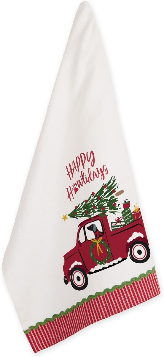 Design Imports Happy Howlidays Embellished Dish Towel