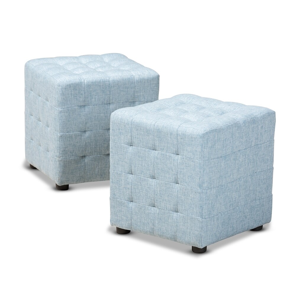 Contemporary Fabric 2 Piece Ottoman Set